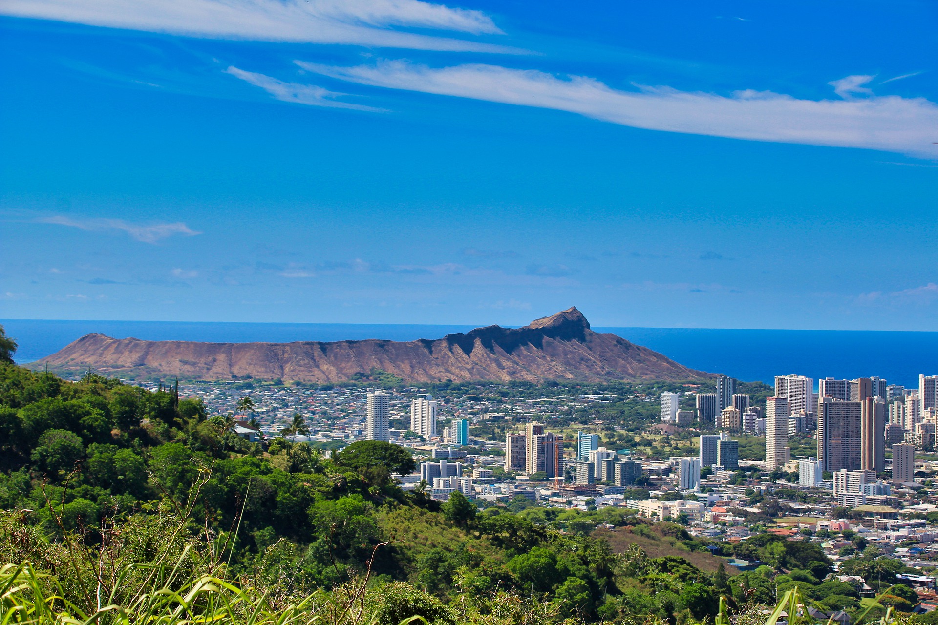 Honolulu Blick auf Stadt Diamond Head